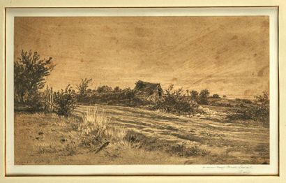 Jules DAVID (1808-1892) "La cahute"


Fusain sur papier. 


Signé en bas à droite,...