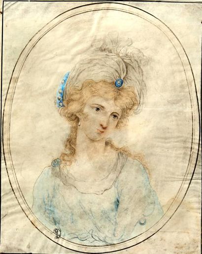 Ecole italienne du 19e siècle « Portrait de jeune femme au turban »


Pierre noire,...