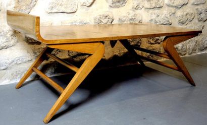 TABLE BASSE DESIGN Table basse en bois naturel et bois de placage de forme rectangulaire


Travail...