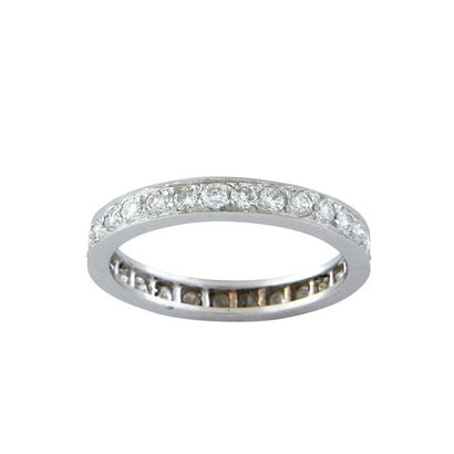 ALLIANCE AMERICAINE Alliance en or gris 18K 750/°° ornée de diamants ronds brillantés...