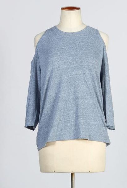 BY ZOE, ESP, MICHAEL STARS PULL-OVER maxi en jersey gris, manche droite en guipure...