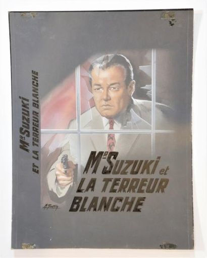 GOURDON, MICHEL (1925-2011) Couverture originale du roman policier "Mr Suzuki et...