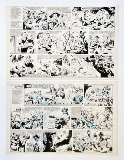 MAT (MARCEL TURLIN, DIT) (1895-1982) Lot de 2 planches originales de Togar issues...