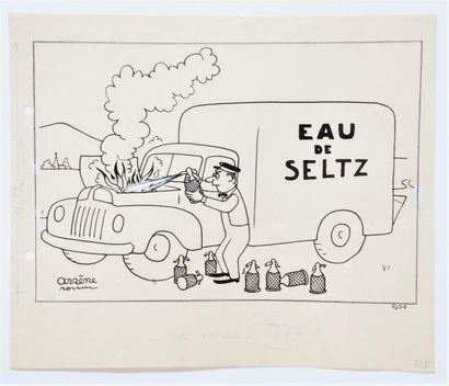 ROISIN, ARSÈNE (1921-1952) Dessin original n°507 "eau de Seltz" paru dans le journal...