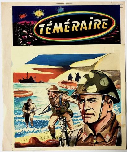 BRISSOD, P. Guerre - Couverture originale du périodique "Téméraire" n°13: débarquement...