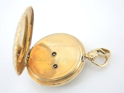 GITEAU. MONTRE DE POCHE. XIXème siècle Montre de poche en or jaune 18K (750°/00)....