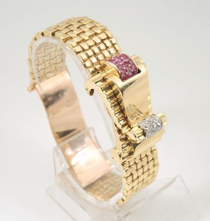 MONTRE BRACELET "MYSTERIEUSE" Montre bracelet mystérieuse en or jaune 18K (750°/00)...