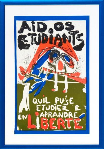 JORN Asger (1914 - 1973) "Aid os etudiants", "Vive al revolution pasione", "Pas de...