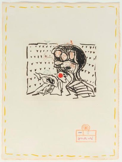 ALECHINSKY PIERRE (NÉ EN 1927) "Tête", 1988

Eau-forte en noir et couleurs signée...