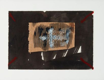TAPIES Antoni (1923 - 2012) ''Collage i negro''
Carton ondulé peint contrecollé sur...