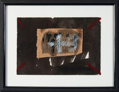 TAPIES Antoni (1923 - 2012) ''Collage i negro''
Carton ondulé peint contrecollé sur...