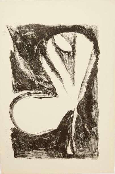 VAN VELDE Bram (1895-1981) "Sans titre", 1965-1967.
Deux lithographies en noir et...