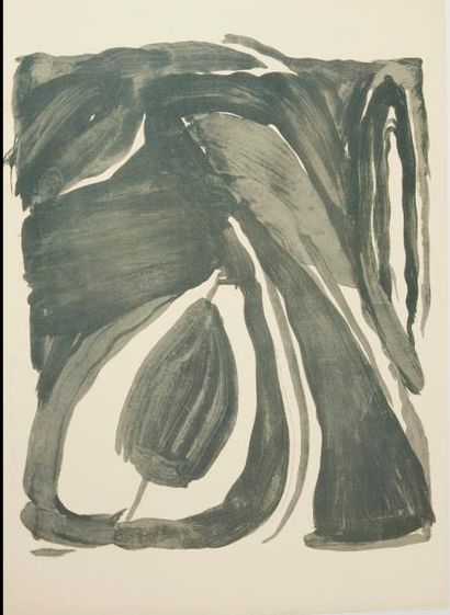 VAN VELDE Bram (1895-1981) "Sans titre", 1965-1967.
Deux lithographies en noir et...