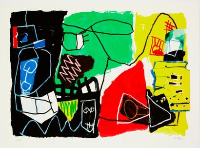 VOSS Jan (né en 1936) "Sans titre", trois compositions.

Lithographies en couleurs,...