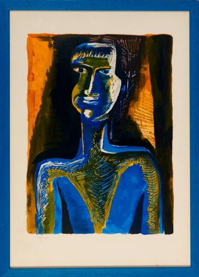 ZADKINE Ossip (1890-1967) "Homme en bleu"

Lithographie en couleurs, numérotée 142/...