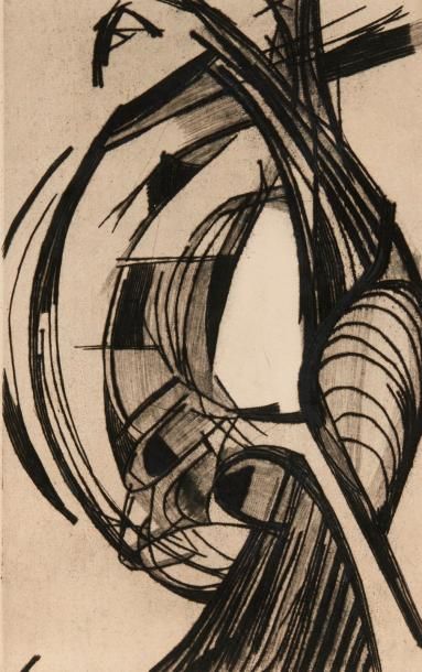 ANONYME XXE SIÈCLE "Composition abstraite"

Gravure sur papier, traces de signature...