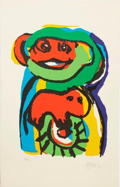 APPEL Karel (1921-2006) "Personnage et chien", 1974

Lithographie en couleurs signée...