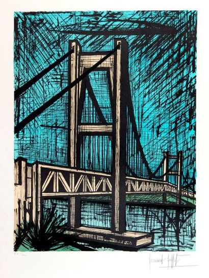 BUFFET Bernard (1928-1999) "Pont de Seto", 1987
Lithographie en couleurs signée et...