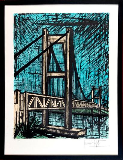 BUFFET Bernard (1928-1999) "Pont de Seto", 1987
Lithographie en couleurs signée et...