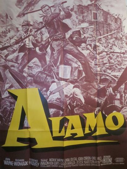 ALAMO "ALAMO" de et avec John Wayne, Richard Widmark, Laurence Harvey Affiche 1,20...