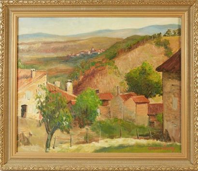 COTTARD FOSSEY LOUISE (1902-1983) "Vue de village dans le Midi". 

Huile sur toile...