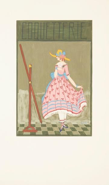 COLETH (?) ''Femme à la robe rose''

Gouache originale, signée.

Dimensions : 17...