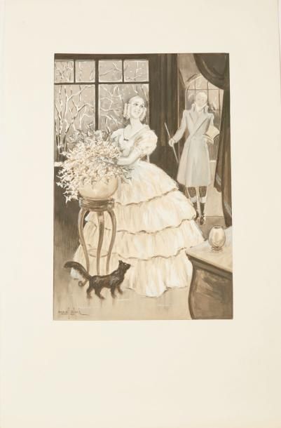 Marcel BLOCH (1884-?) "Femme au bouquet"

Aquarelle originale, signée, deuxième signature...