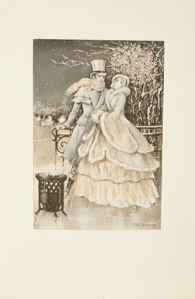 Marcel BLOCH (1884-?) "Couple au brasero"

Gouache originale, signée, deuxième signature...