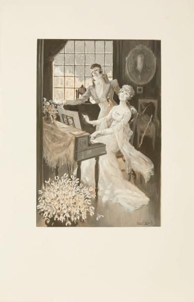 Marcel BLOCH (1884-?) "Femme au piano"

Gouache originale, signée, deuxième signature...
