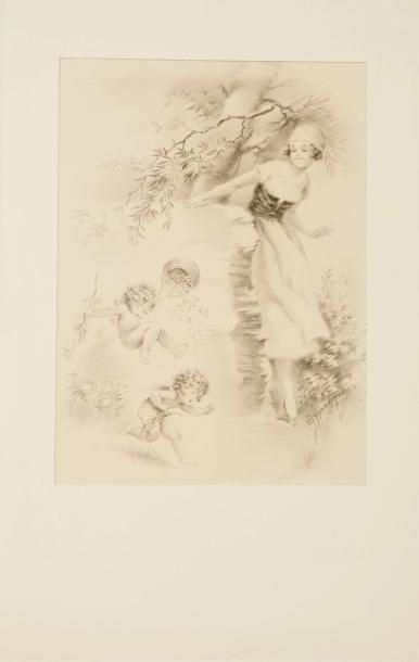 NAUDY (Alfred RENAUDIN ) (1866-1944) "Femme avec angelots"

Trois dessins originaux...