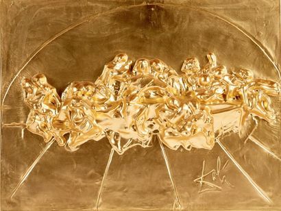 DALI Salvador (1904-1989), d'après "La Cène"

Plaque en métal estampée dorée sur...