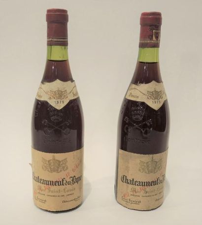 Châteauneuf du Pape 2 bouteilles Châteauneuf du Pape, Mas saint Louis, 1975. 

(étiquette...