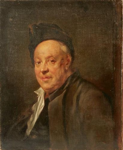 D'APRES GREUZE (MODIFICATION AU CATALOGUE) "Portrait du peintre Etienne Jaurat"
Huile...