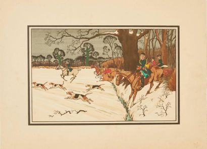 Harry Eliott (1882-1959) "Scène de chasse à courre"

Trois gravures, impression au...
