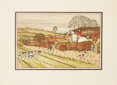 Harry Eliott (1882-1959) "Scène de chasse à courre"

Trois gravures, impression au...