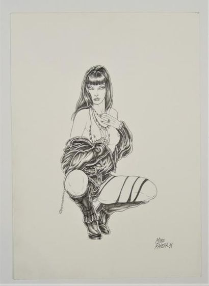 RATERA, Mike (1960) RATERA, Mike (1960) Illustration originale érotique d'une femme...