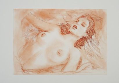 DOYEN, LÉON DOYEN, Léon Erotique - illustration originale d'une femme en extase -...