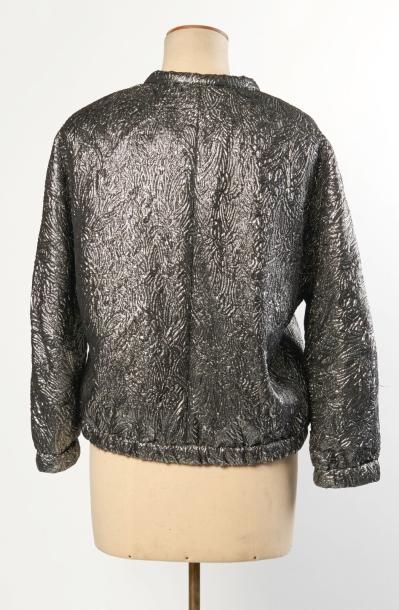 ISABEL MARANT pour H&M BLOUSON réversible en lamé façonné canon de fusil d un côté,...