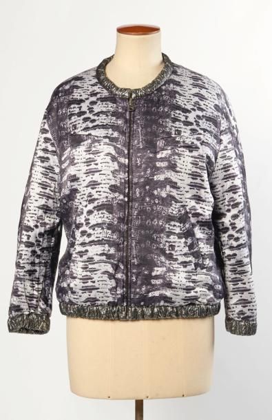 ISABEL MARANT pour H&M BLOUSON réversible en lamé façonné canon de fusil d un côté,...