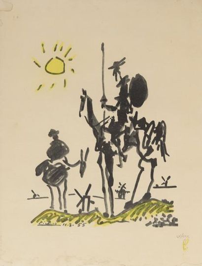 PICASSO Pablo (1881-1973) (D'APRES) "Don Quichotte te Sancho Panca. 11 - 8 - 55."


Offset...
