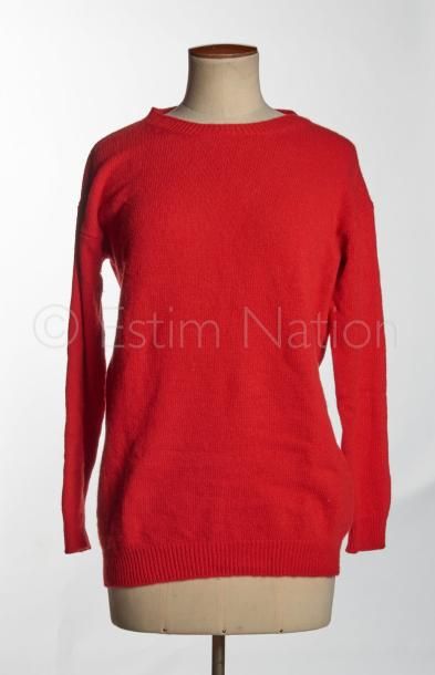 PRADA DEUX PULL-OVER en tricot cachemire mélangé noir et rouge (T 42 et 44it soit...