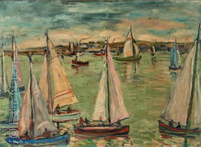 Louis CAZALS (1912-1995) "Argenteuil, voiliers sur la seine"


Huile sur toile signée...