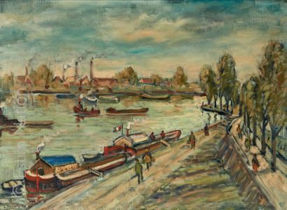 Louis CAZALS (1912-1995) "Mantes-la-Jolie, bords de Seine"


Huile sur toile signée...
