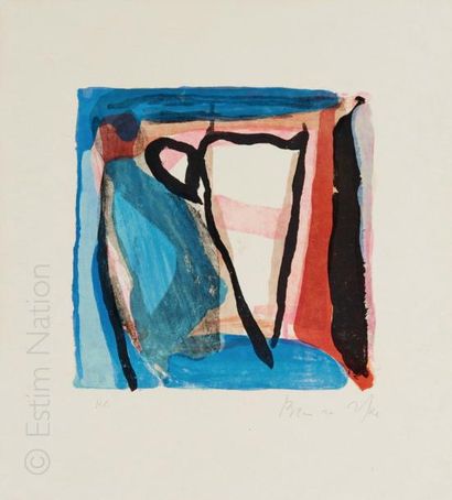 Bram VAN VELDE (1895-1981) Centrée. 1975

Lithographie en couleurs sur Japon nacré...