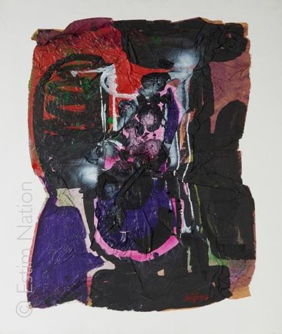 Ladislas KIJNO (1921-2012) "Sans titre"


Technique mixte et papier froissé sur toile,...