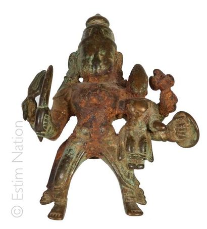 INDE XVIII - XIXe siècle Partie d'un groupe représentant une divinité indienne. Bronze.

XVIIIème-XIXème...