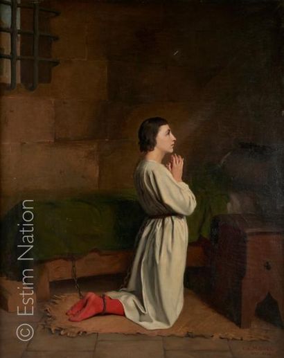 Charles Henri MICHEL (1817-1905) Attribué à "Jeanne d'arc emprisonnée, en prière"


Huile...