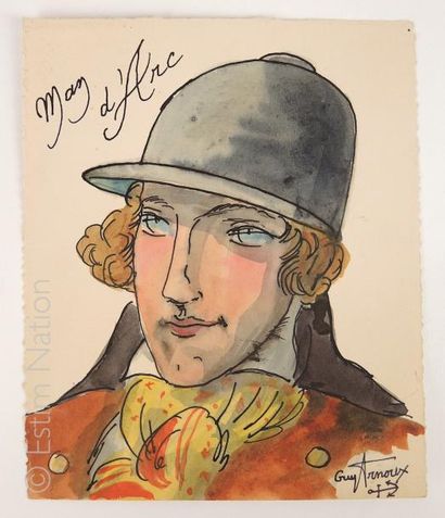 Guy ARNOUX (1886-1951) Lot de 3 dessins à l'encre et aquarelle sur papier signés...