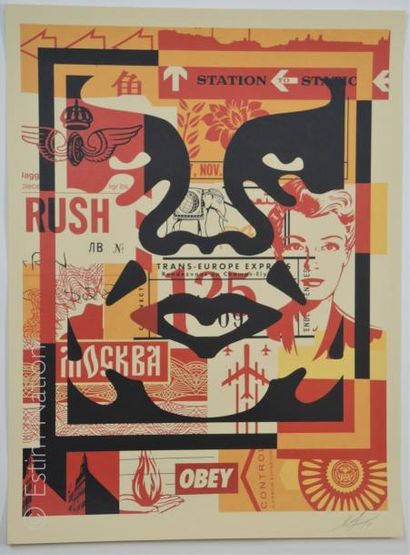 OBEY (Shepard Fairey dit) (né en 1970) "Triptyque 3 faces OBEY GIANT (collage)"


Ensemble...