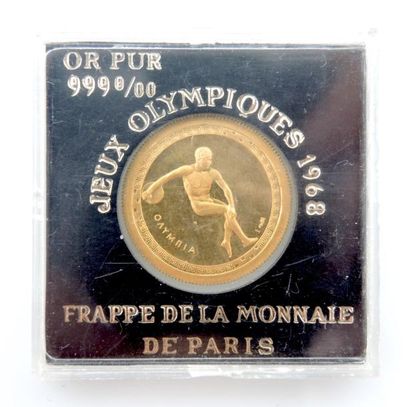 MEDAILLE MONNAIE DE PARIS "JO 1968 MEXICO" Médaille de la Monnaie de Paris en or...